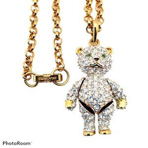 Swarovski Crystal Teddy Bear Necklace Pendant
